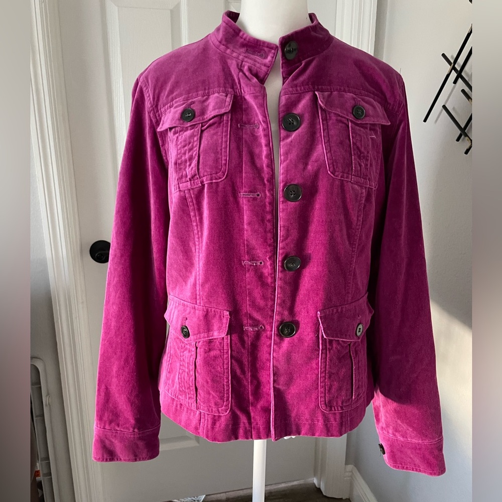 Covington Fuchsia Velvet Jacket, Size M
